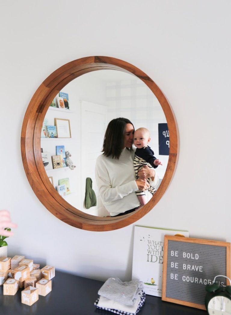 A Baby Boy Nursery with Preppy Plaid Wallpaper - HAVEN