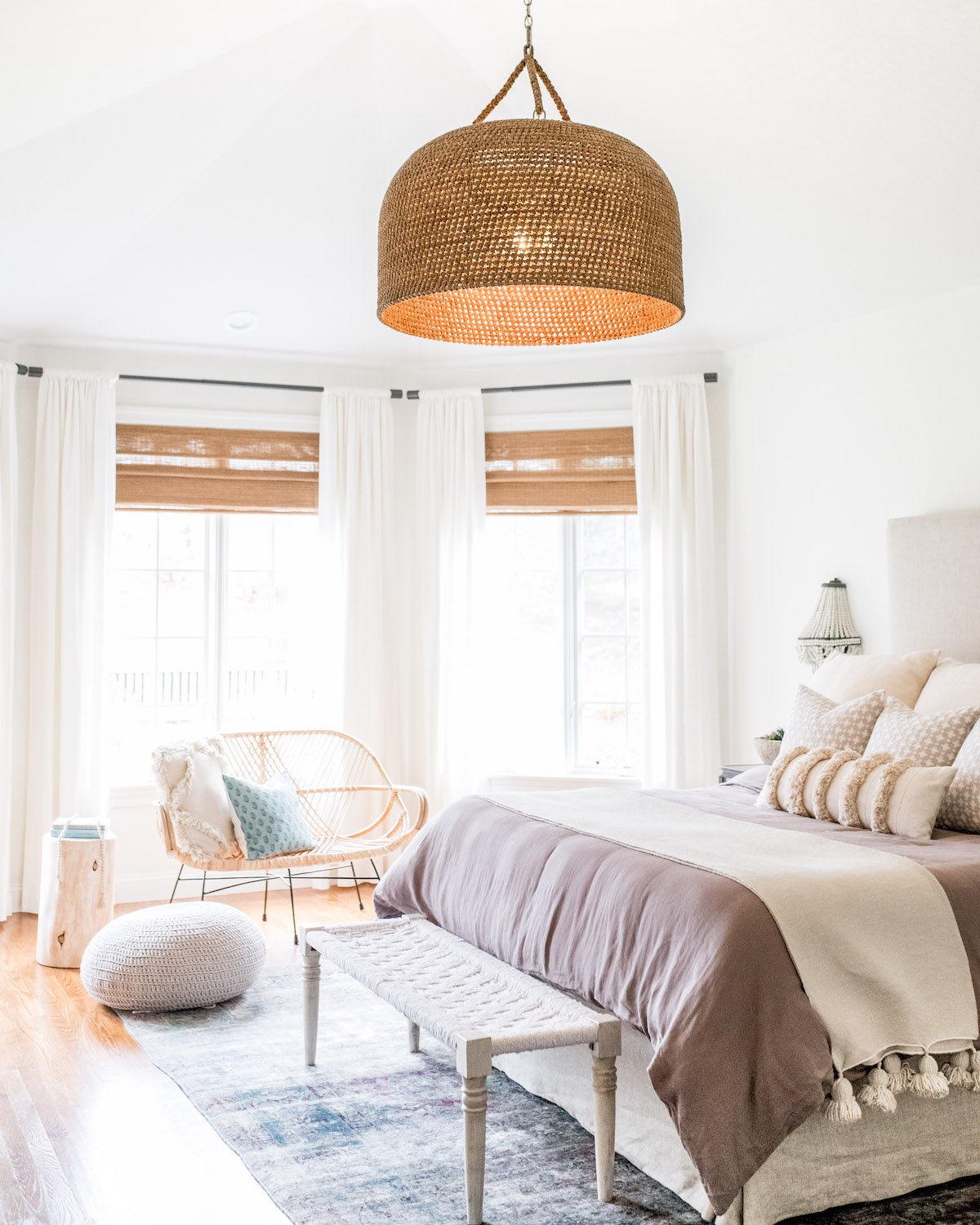 A Classy Neutral Boho Bedroom With Statement Lighting Haven