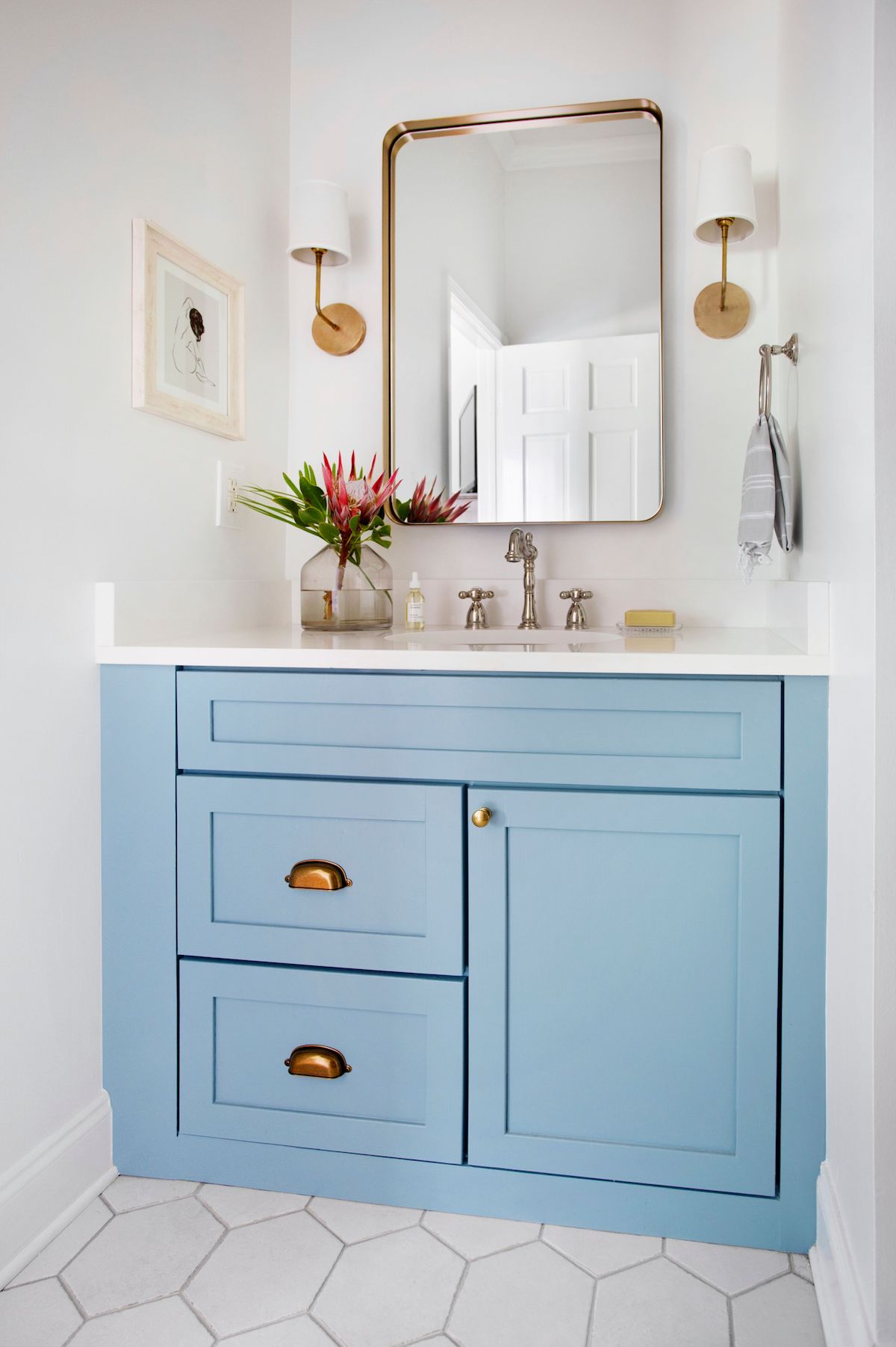Blue Paints For A Bathroom, Blue Vanity Powder Room