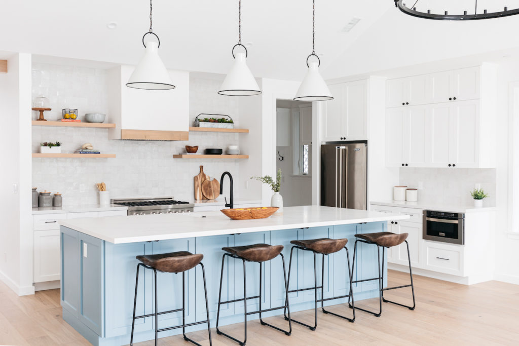 This is the Perfect Blue Paint Color for a Kitchen Island · Haven