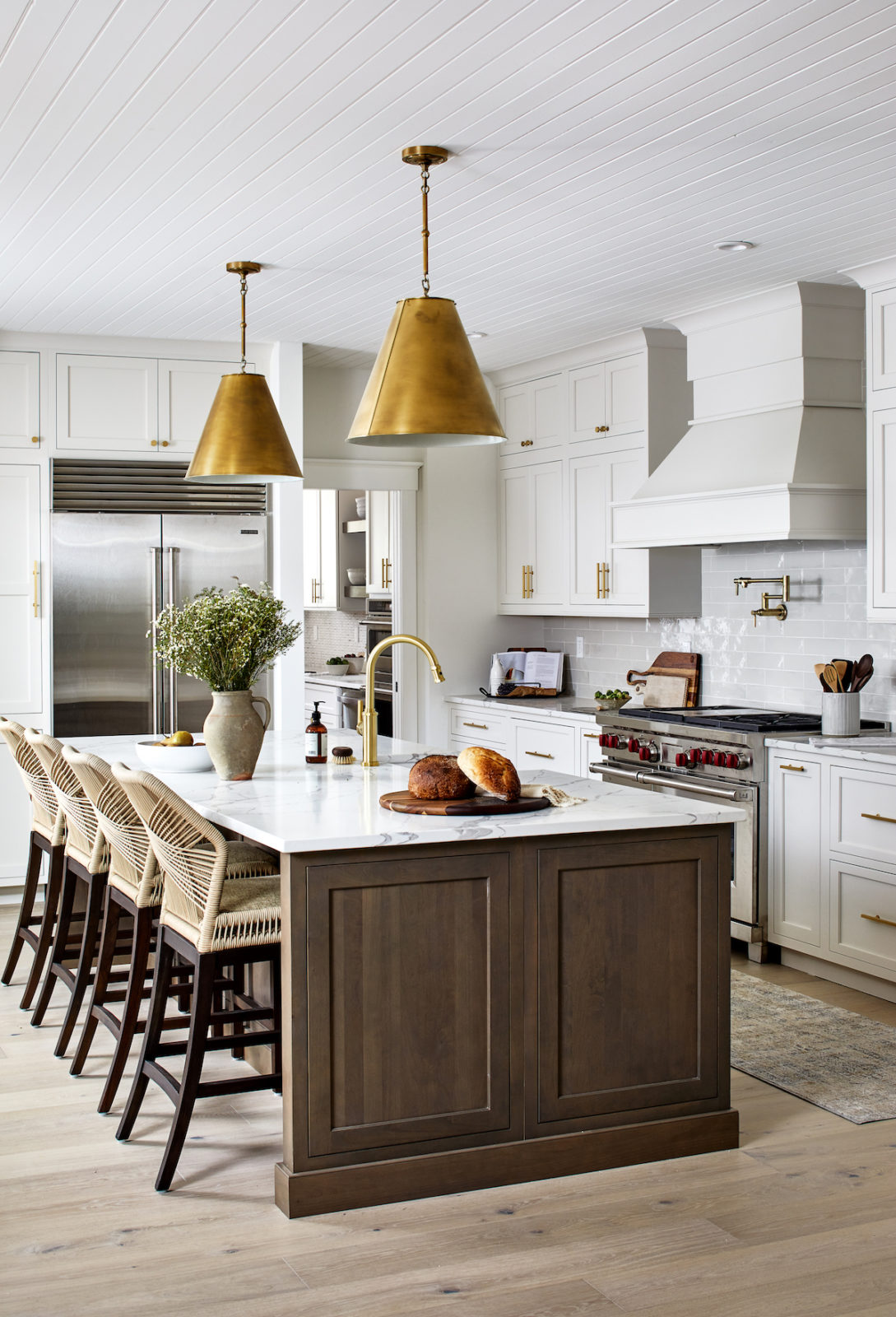 Aged Gold Accents Shine In This Modern Farmhouse · Haven