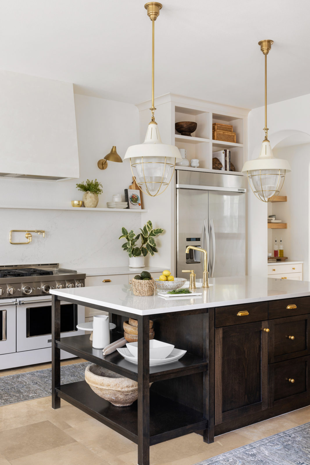 Open Shelving and Ten Foot Ceilings Create a Cozy Yet Spacious Kitchen ...